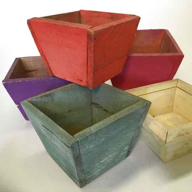 PLANTER, Coloured Wood 12cm H x 16cm W